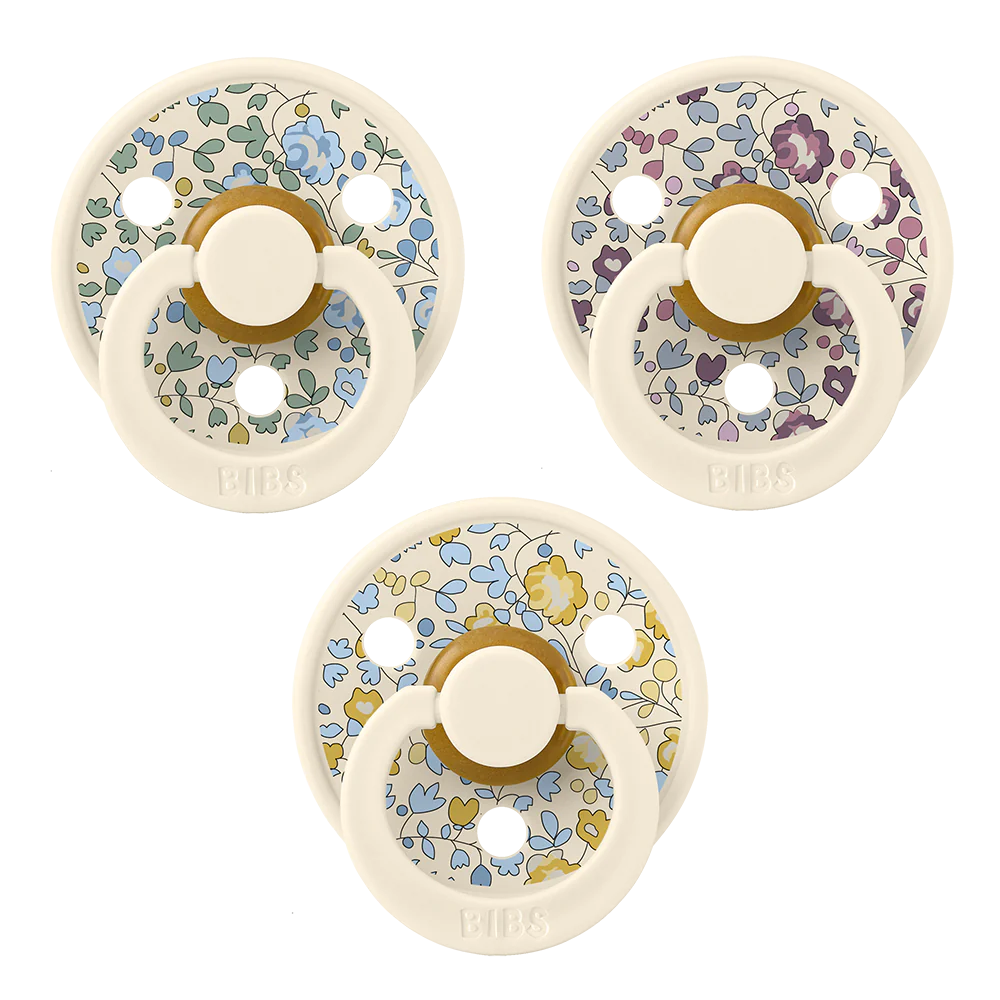 Bibs x LIBERTY Colour TryIt Pacifiers Collection Eloise Ivory (3 Pa