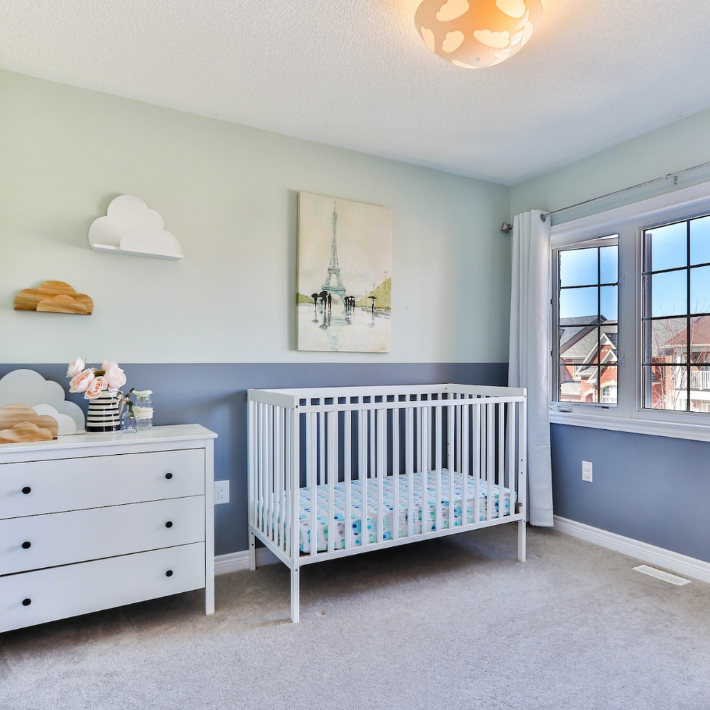 Blue baby nursery room