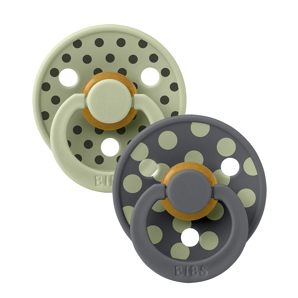 Bibs STUDIO Colour Dummies Polka - Sage/Iron (2 Pack)