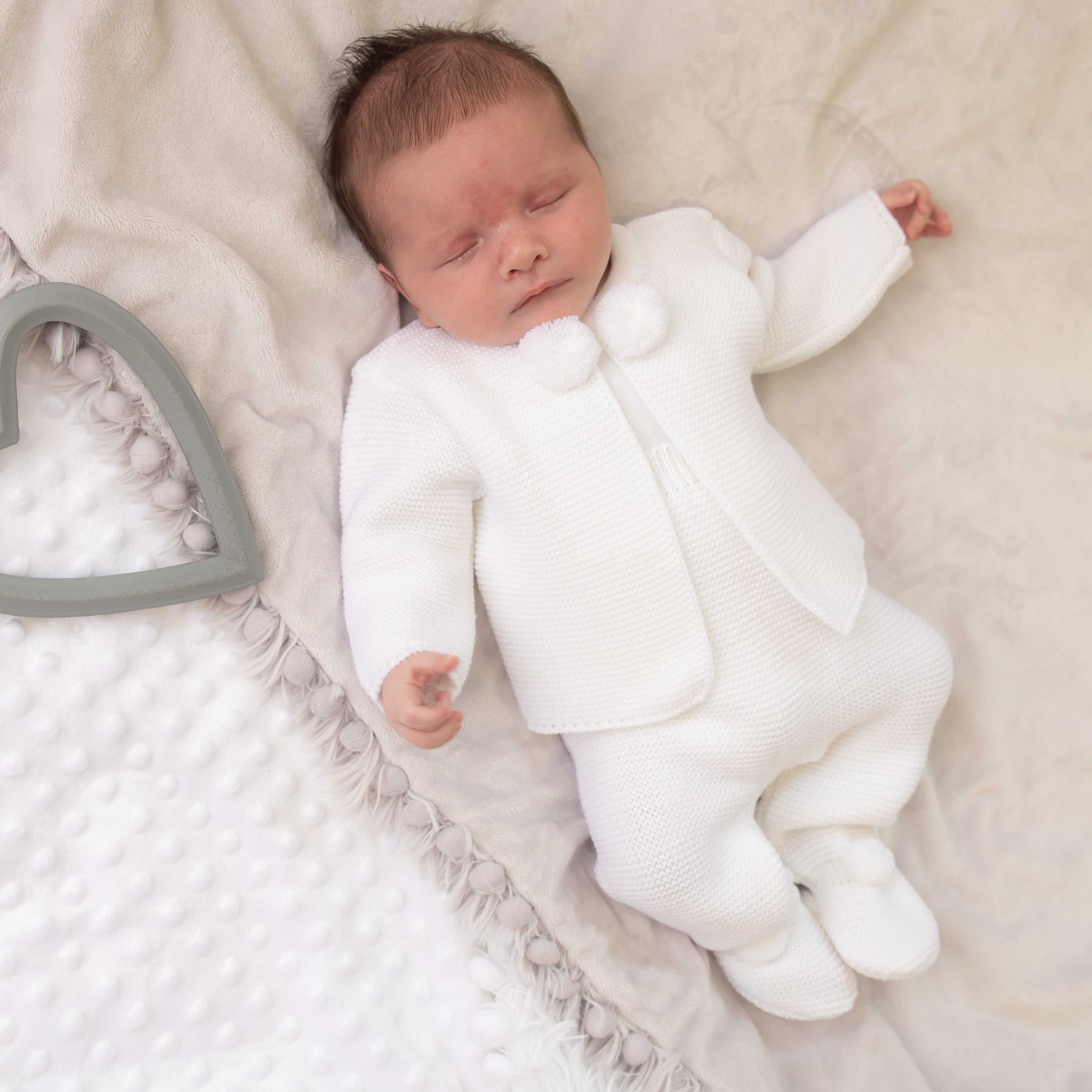 New In Dandelion Pom Pom White Knitted 2 Piece Set main image 1