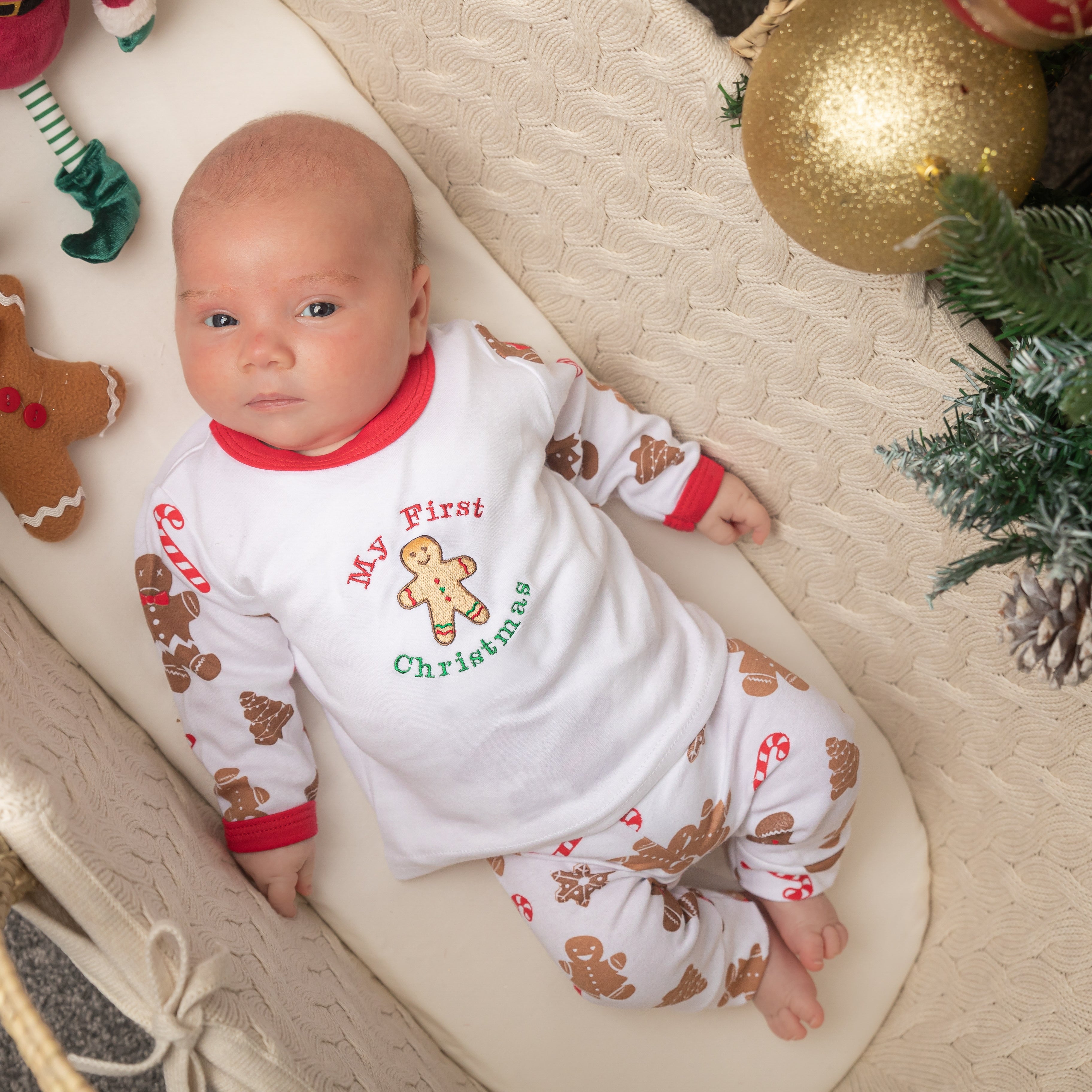 Boy's Gingerbread 'My First Christmas' PJ's Lounge Set