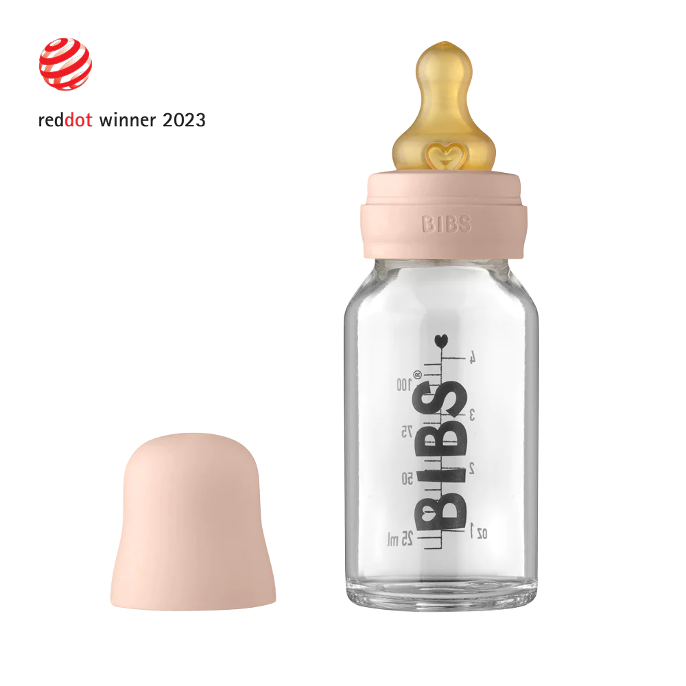 BIBS Glasflasche 240ml - Borosilikatglas Babyflasche Zum Mix & Match