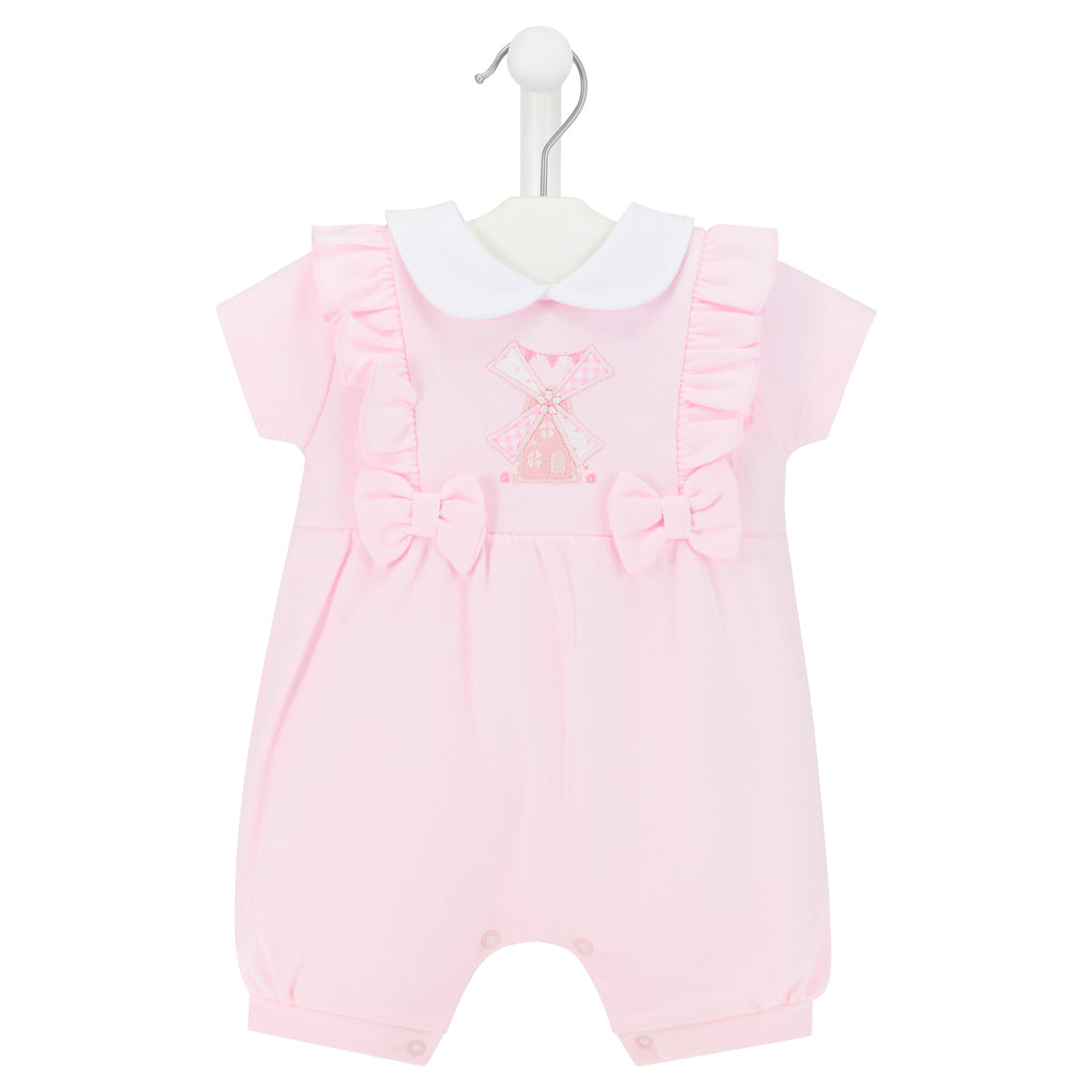 Pink Windmill Bow Romper