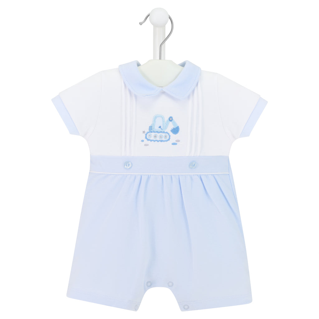 Blue Digger & Cones Cotton Romper
