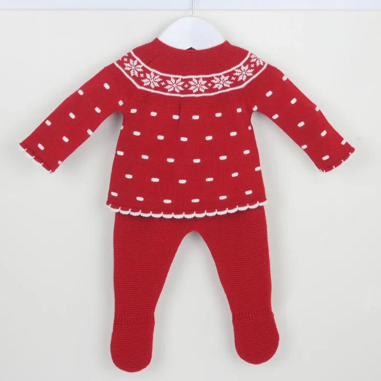 Red & White Frost Knitted Outfit Millie & Ralph