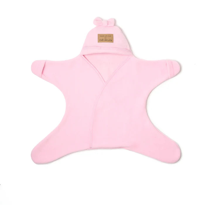 Clair de Lune Star Fleece Baby Wrap Blanket 0-6M - Pink