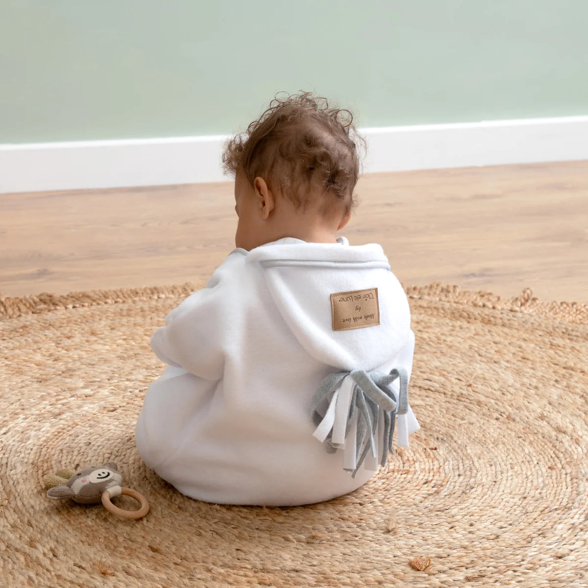 Clair de Lune Star Fleece Baby Wrap Blanket 6 12 Months White Millie Ralph