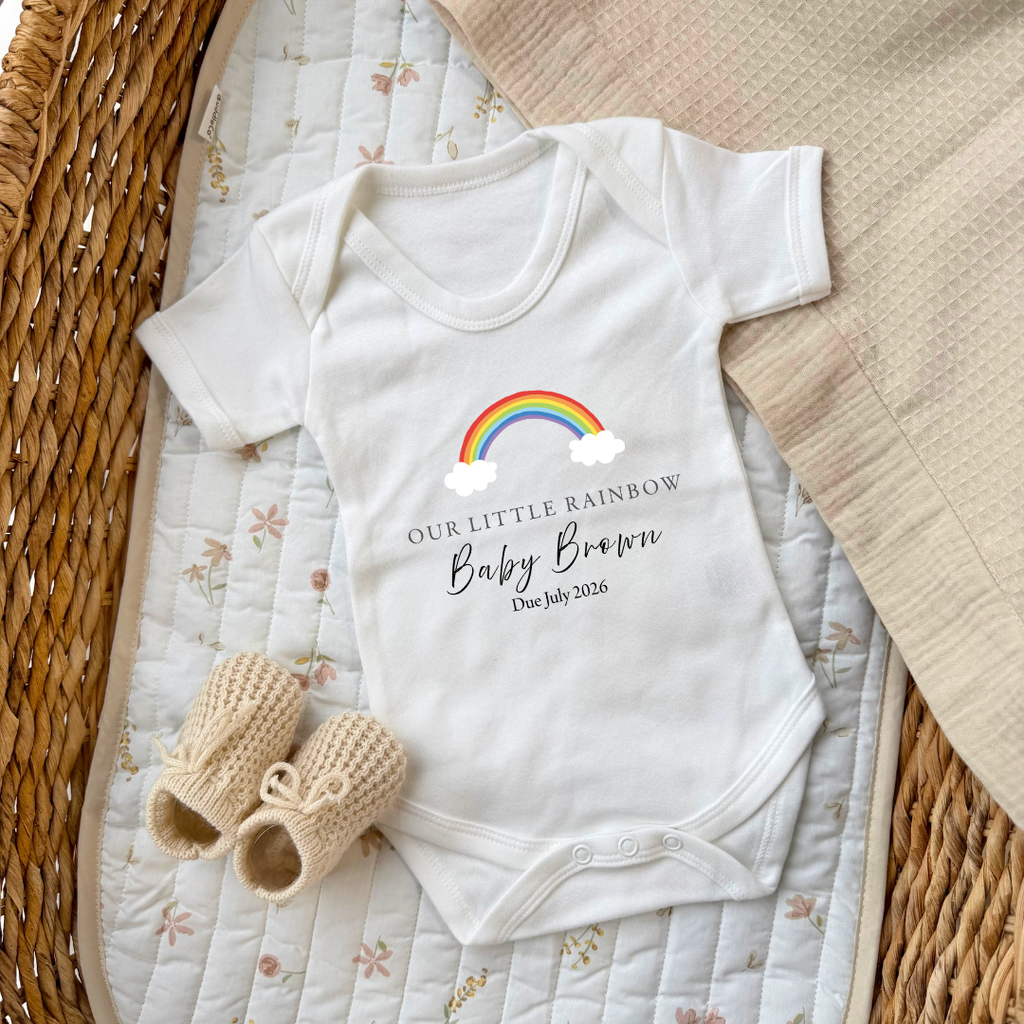 Rainbow Baby Announcement Vest
