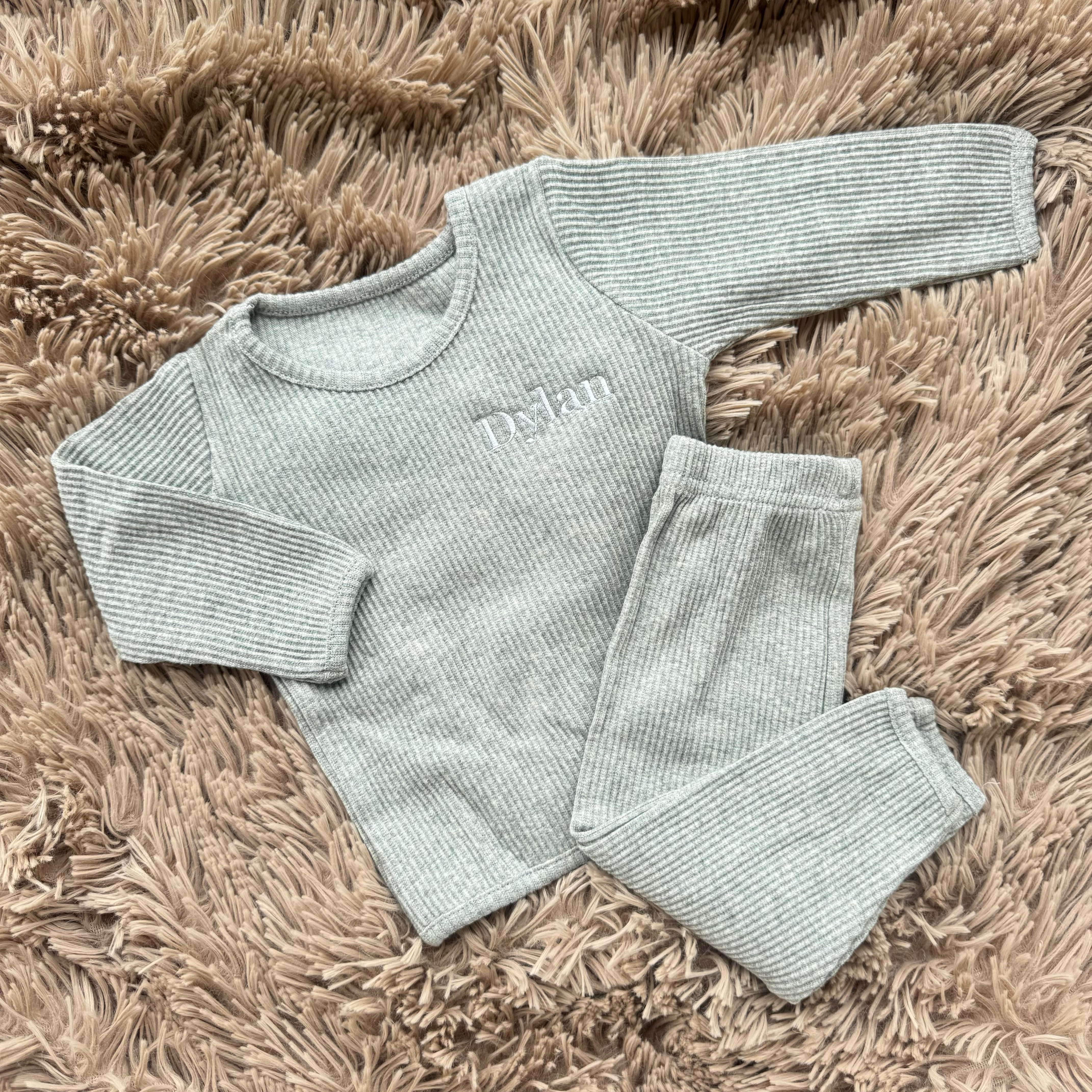 Dove Ribbed Lounge Set