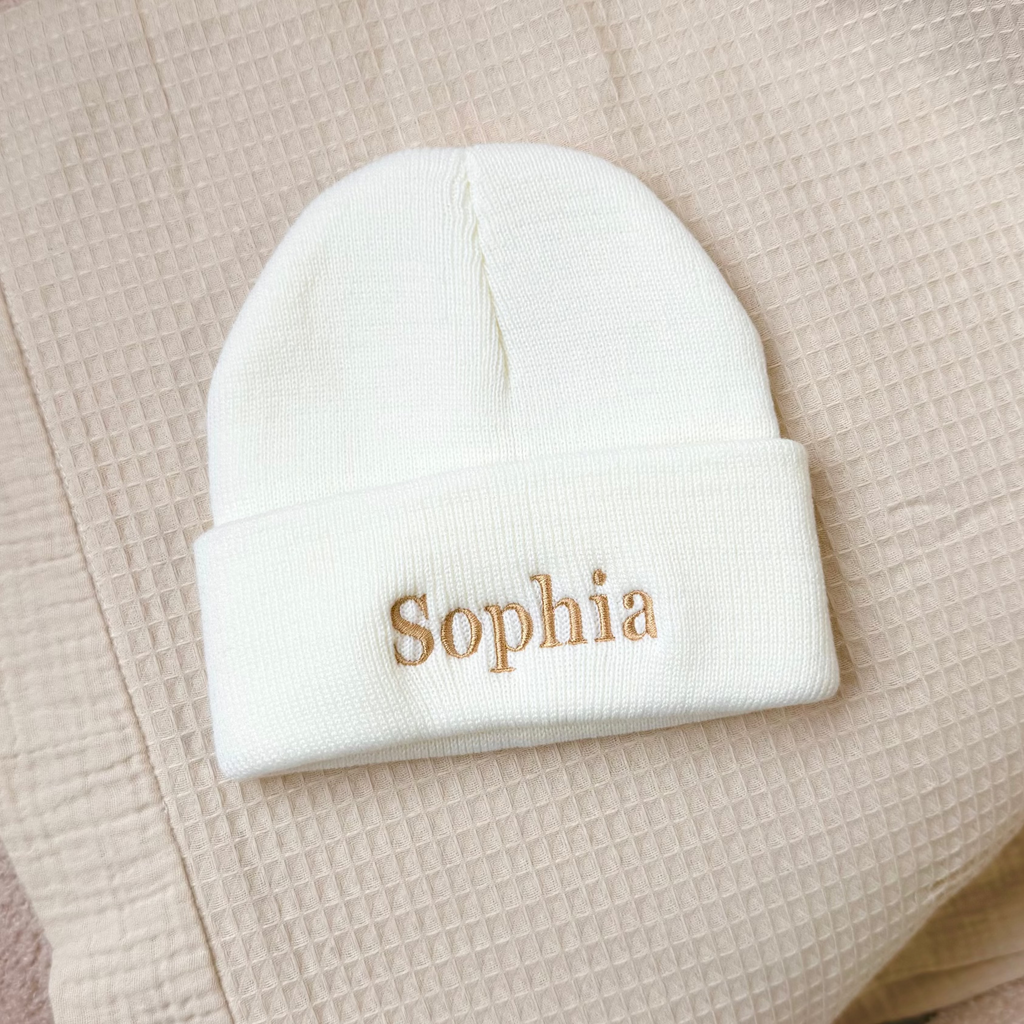 Brushed Beanie Hat - White