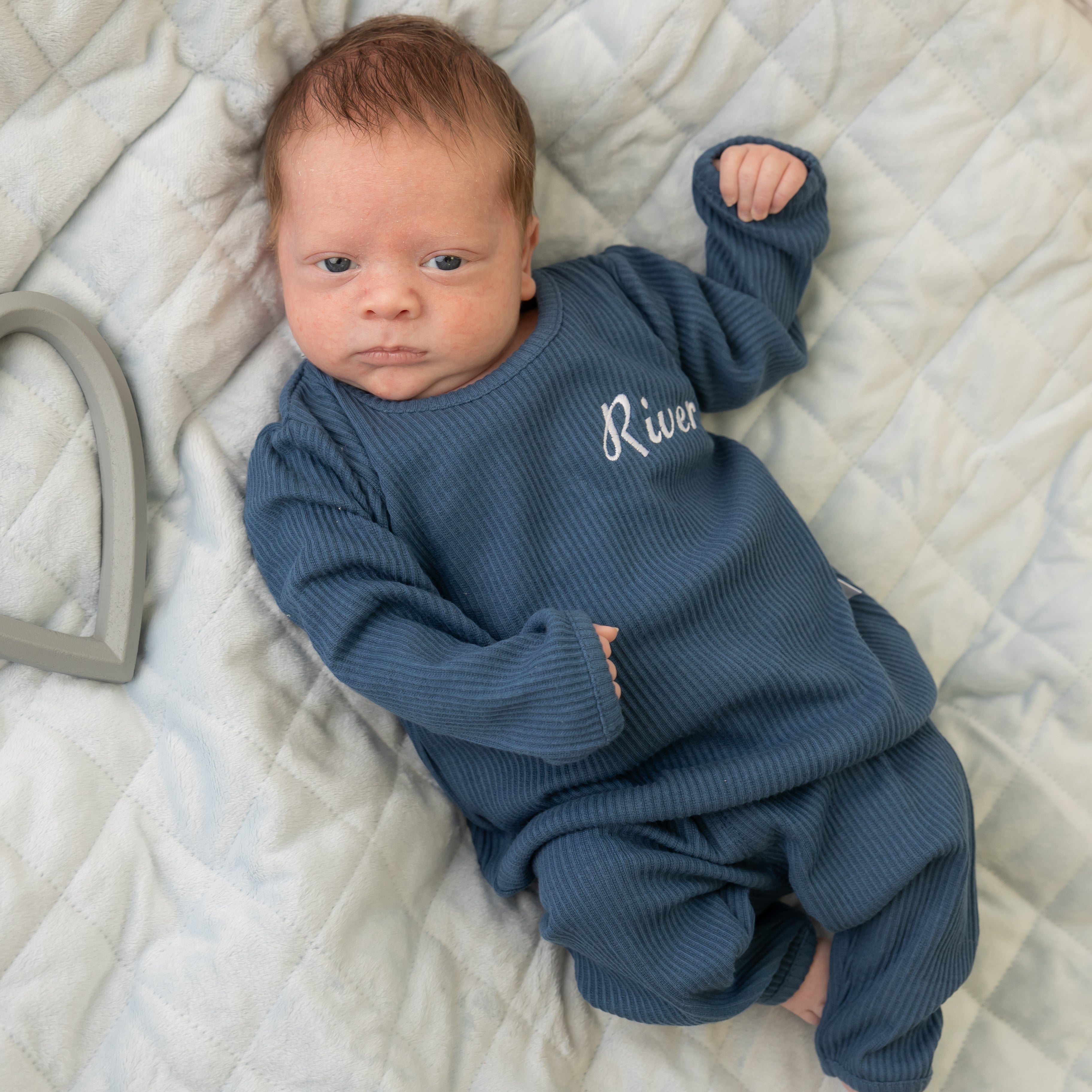 Midnight Blue Ribbed Lounge Set