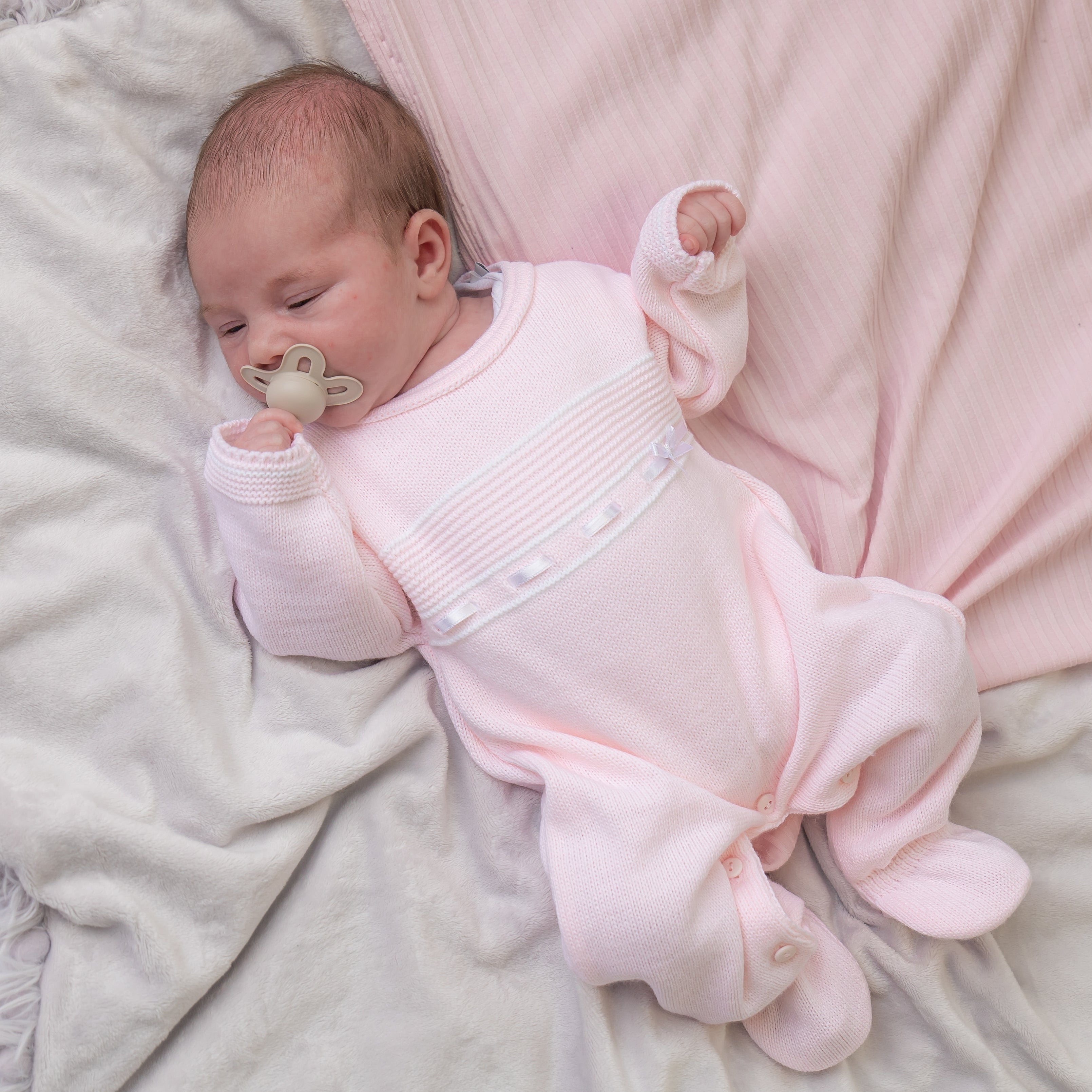 Lace & Bow Knitted Onesie