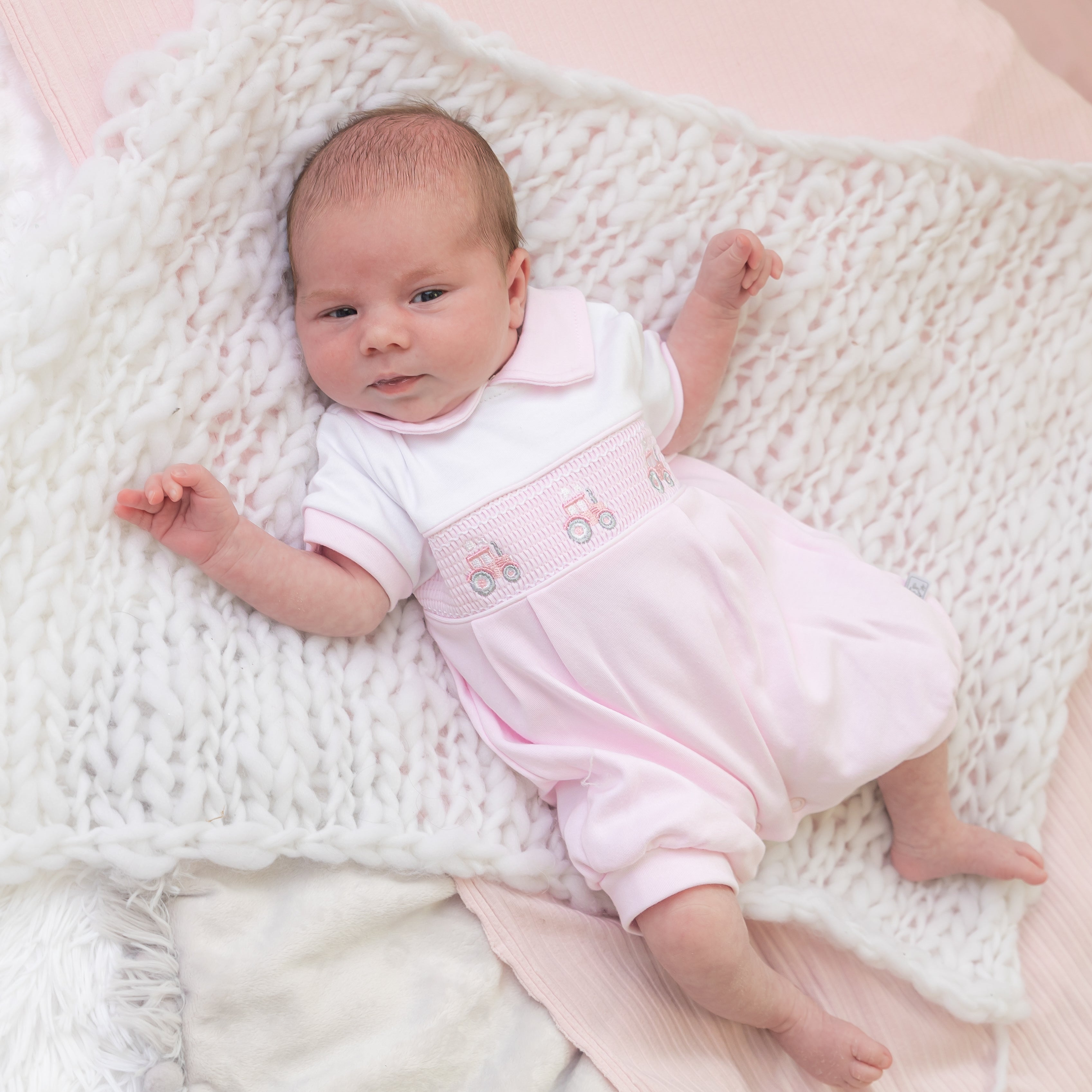 Little Tractor Smocked Romper