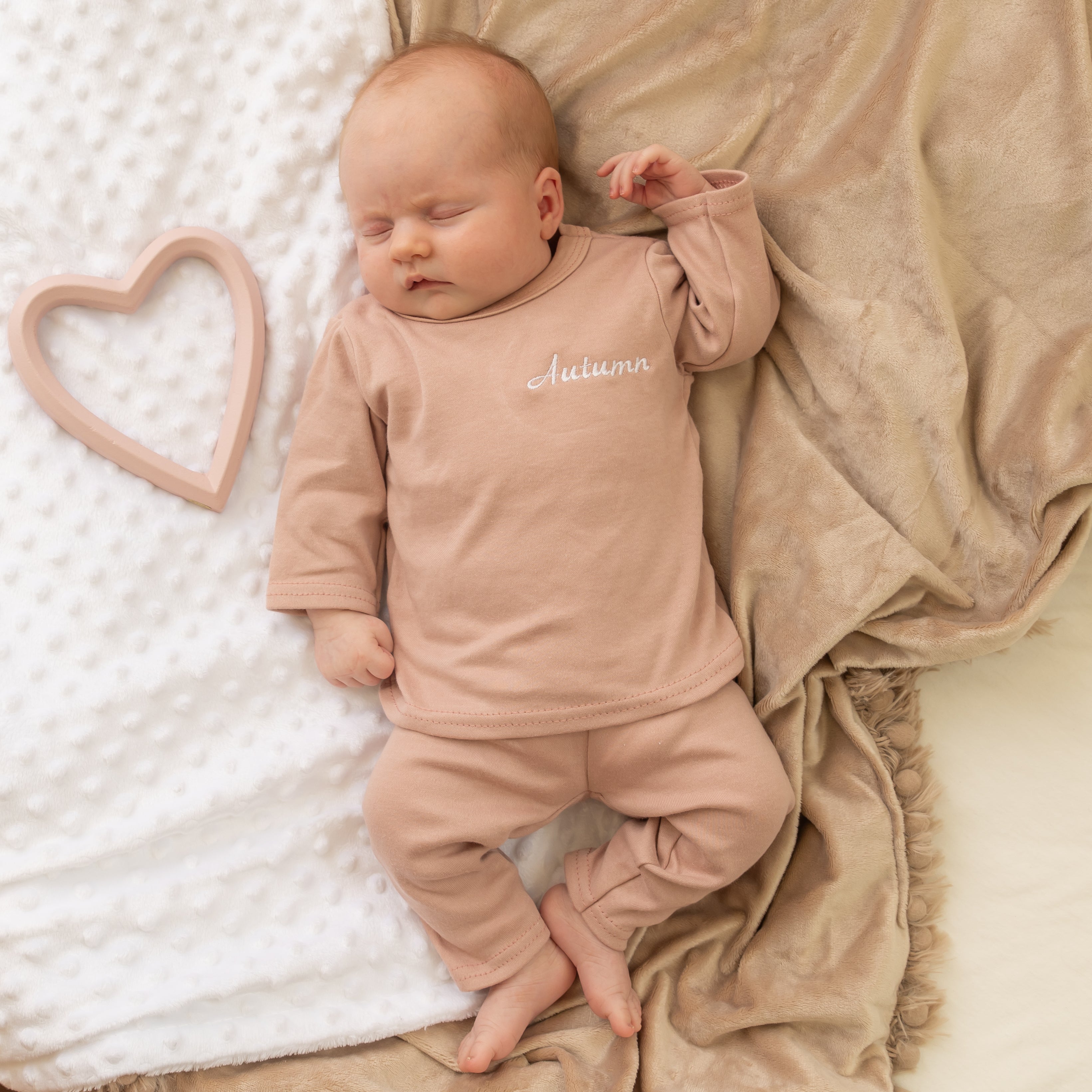 Dusty Pink Embroidered Lounge Set