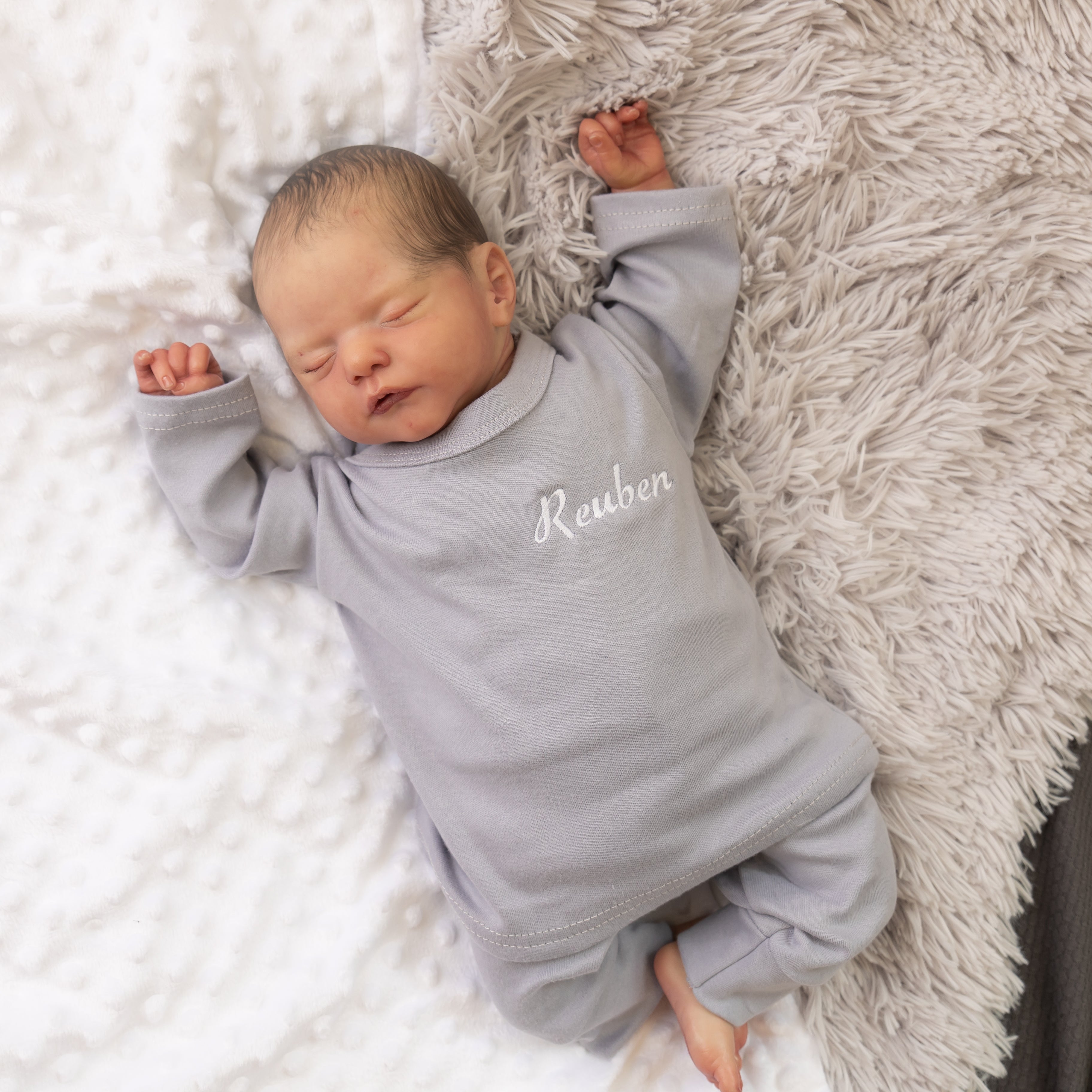 Millie & Ralph Grey Embroidered Lounge Set