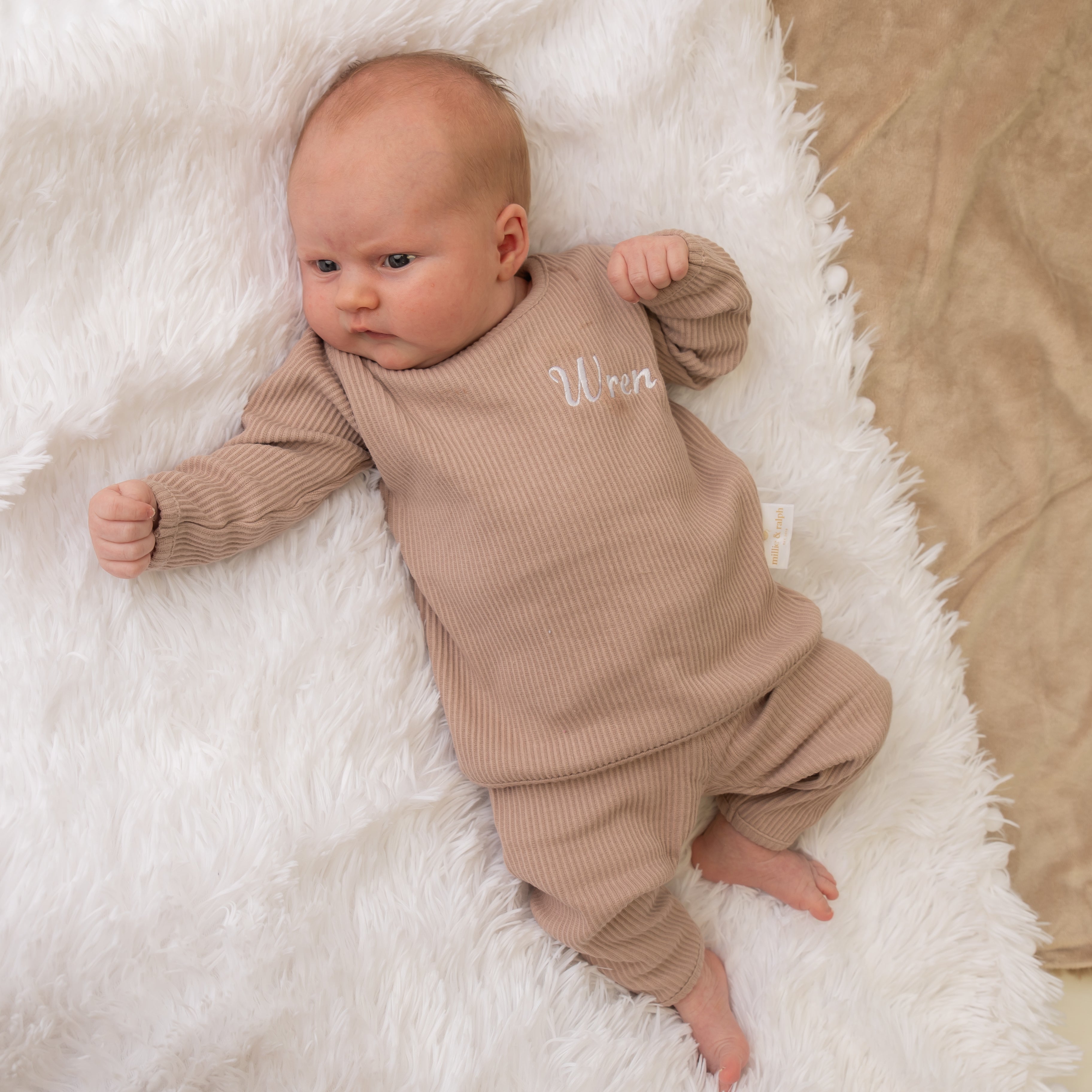 Mocha Ribbed Lounge Set