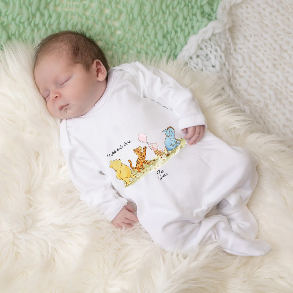 'Well Hello There...' Bear & Friends Sleepsuit - Girls
