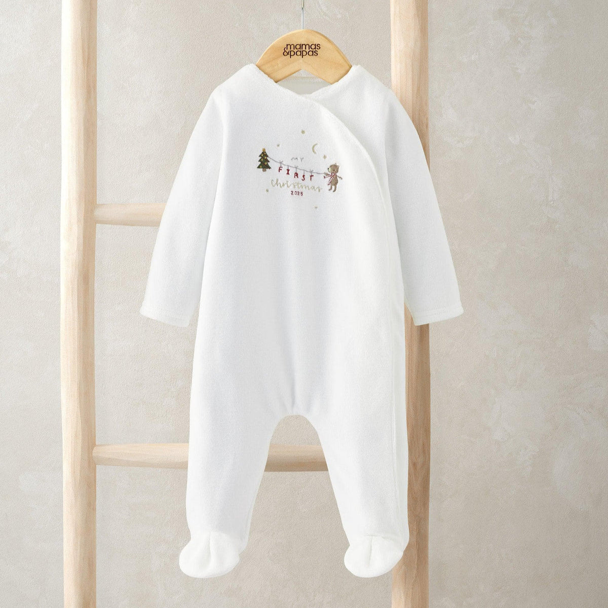 Mamas & Papas My First Christmas 2025 Glaskugel Blau - Handbemalte Weihnachtskugel Mit Figuren