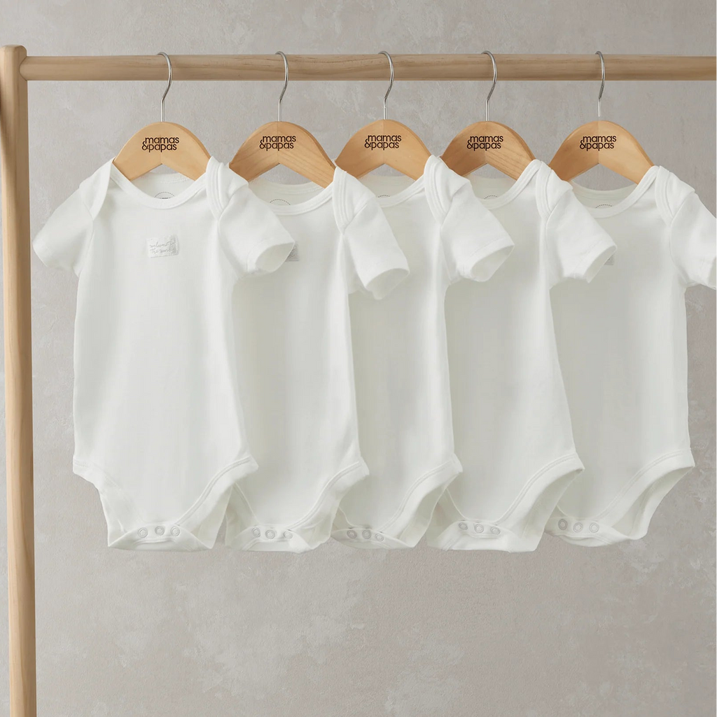 Mamas & Papas White Organic Cotton Shortsleeved Bodysuits - Pack of 5