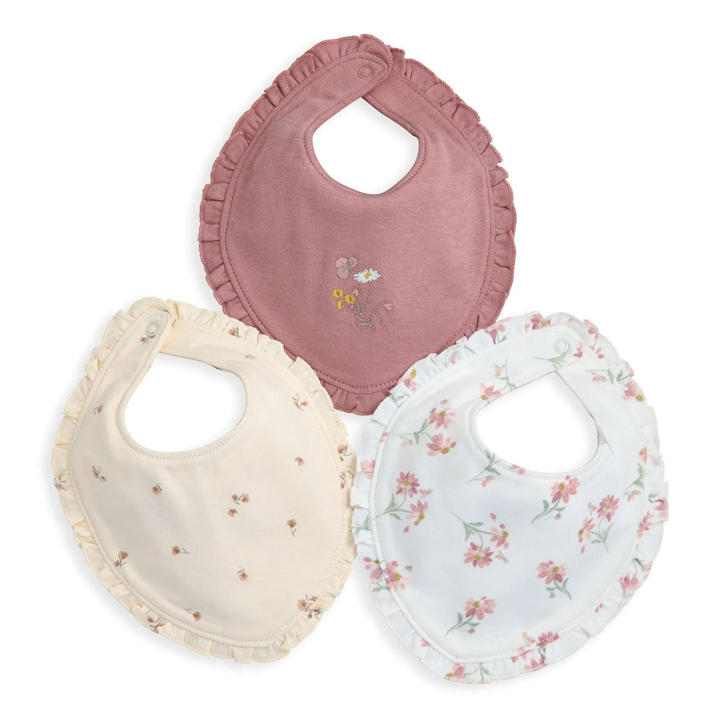 Mamas & Papas Floral Frill Bibs - Set of 3