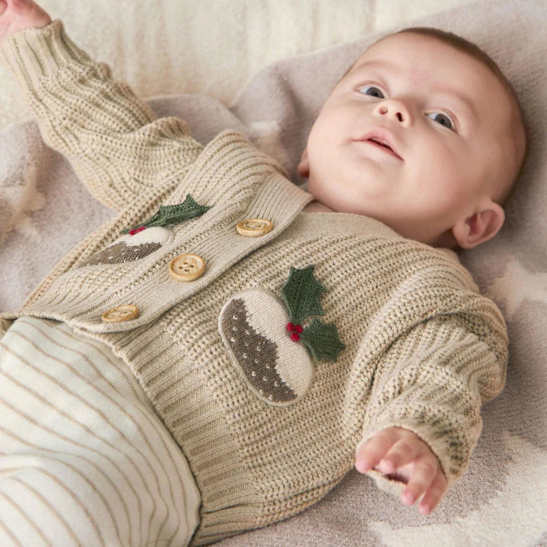 Mamas Papas Christmas Little Pudding Knitted Outfit Set – Millie