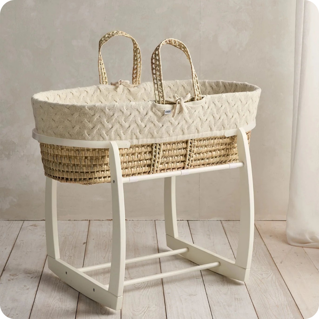 Clair De Lune Standard Rocking Moses Basket Stand - Natural – Millie ...
