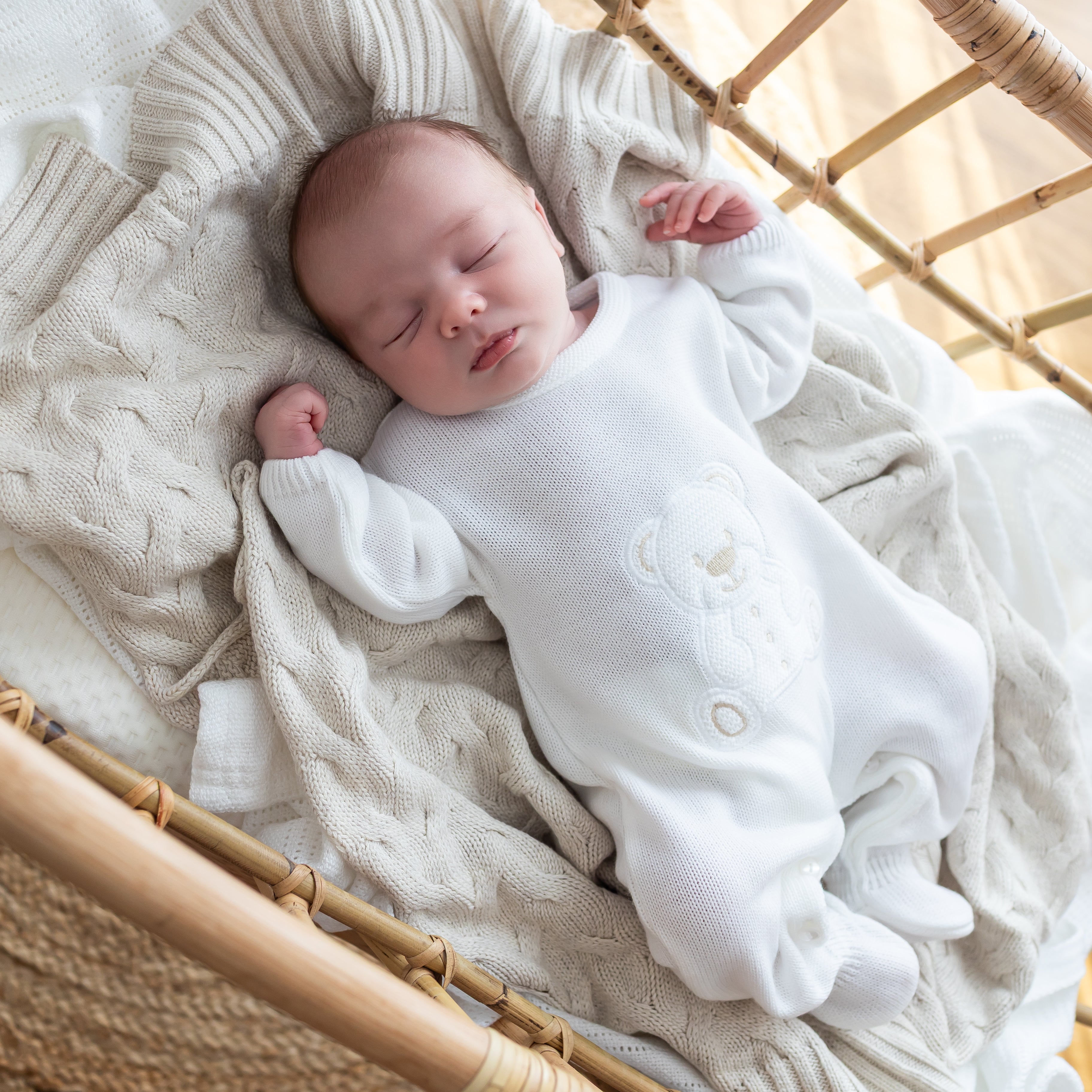 White Teddy Knitted Onesie