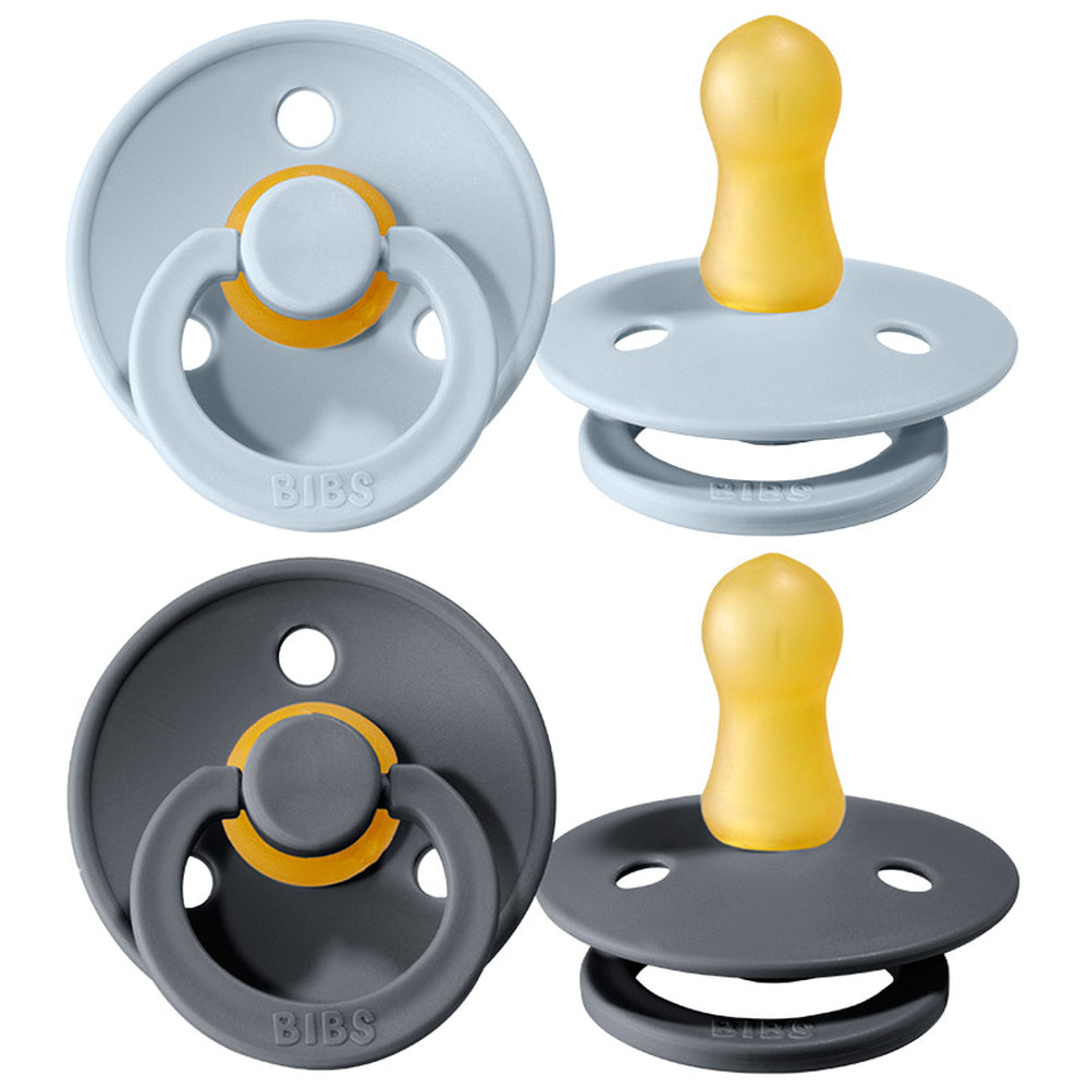 Bibs Colour Latex Pacifiers - Iron/Baby Blue (2 Pack) – Millie & Ralph