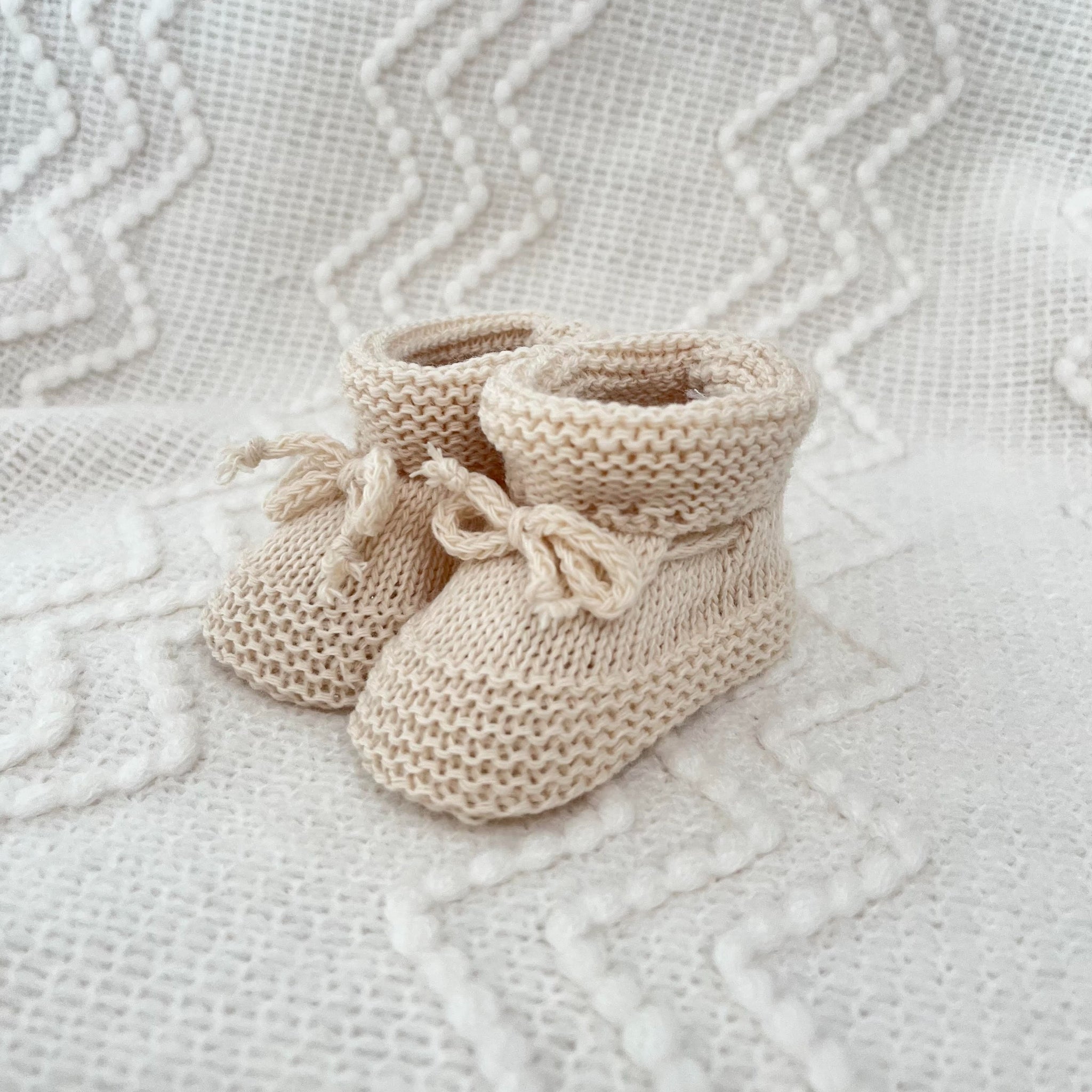 Taupe Knitted Booties – Millie Ralph - Main Image