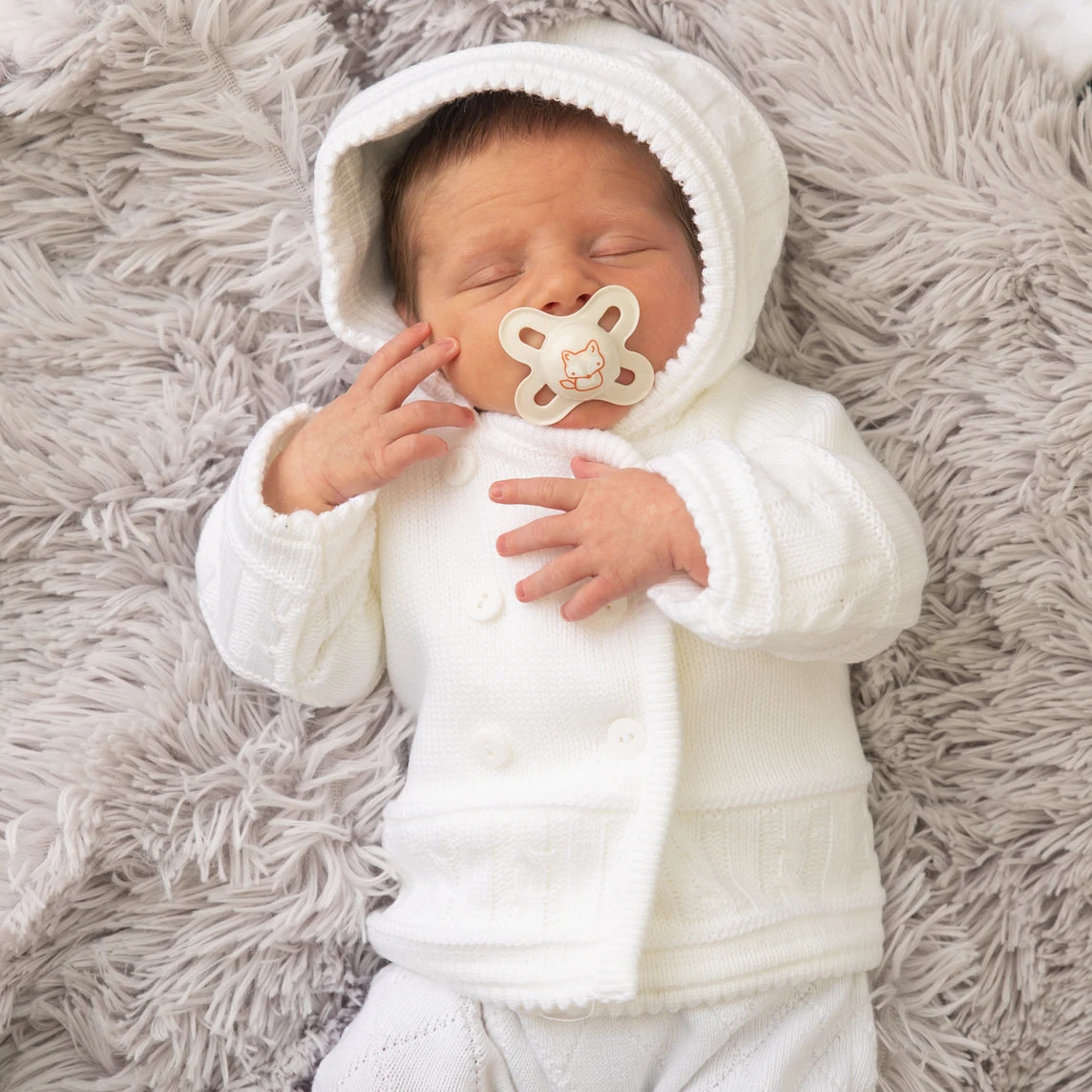Unisex White Knitted Baby Jacket – Millie Ralph