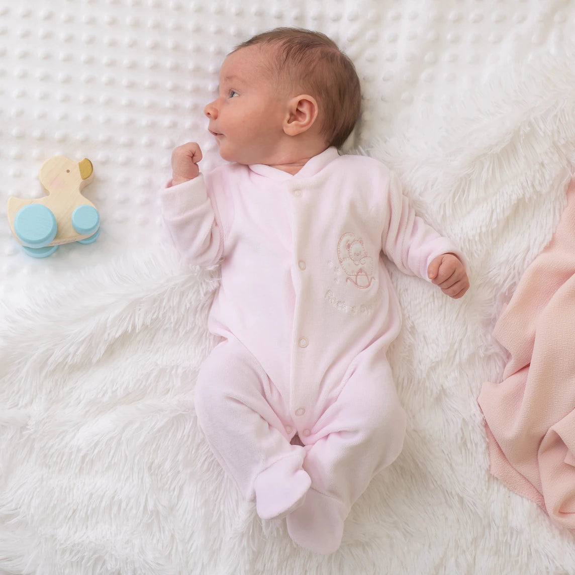 Baby girl cheap velour babygrow