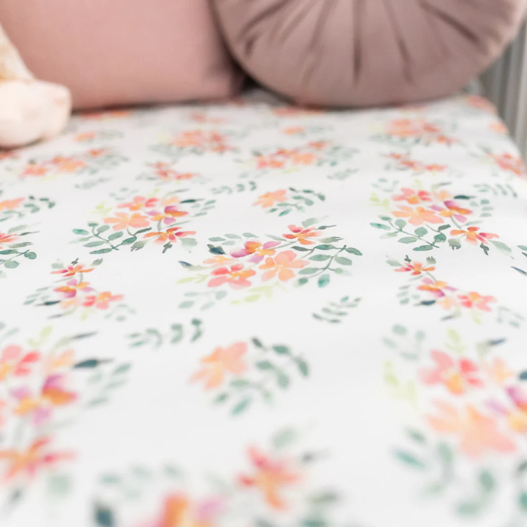 Fitted Cotbed Sheet Pretty Stems