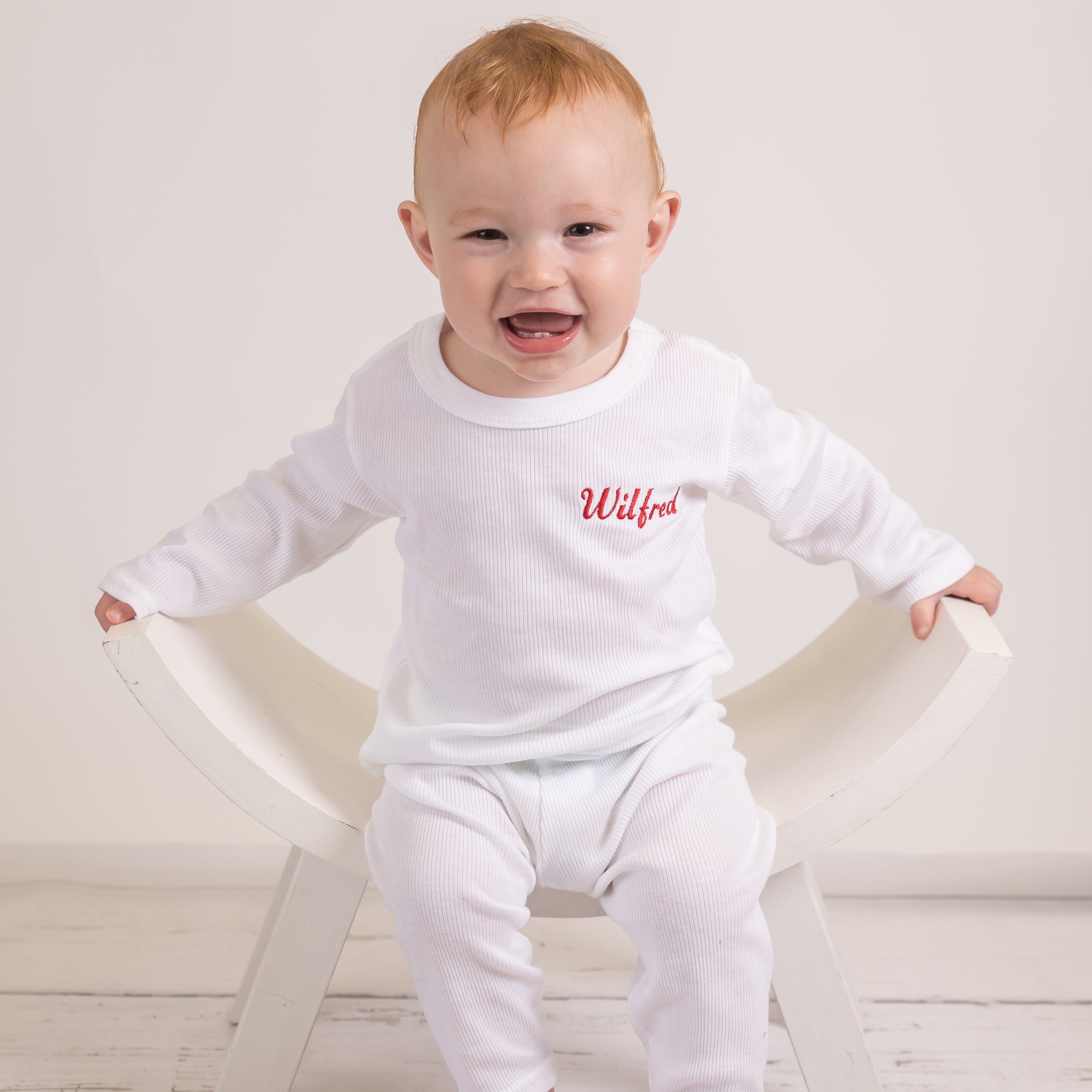 White Embroidered Lounge Set