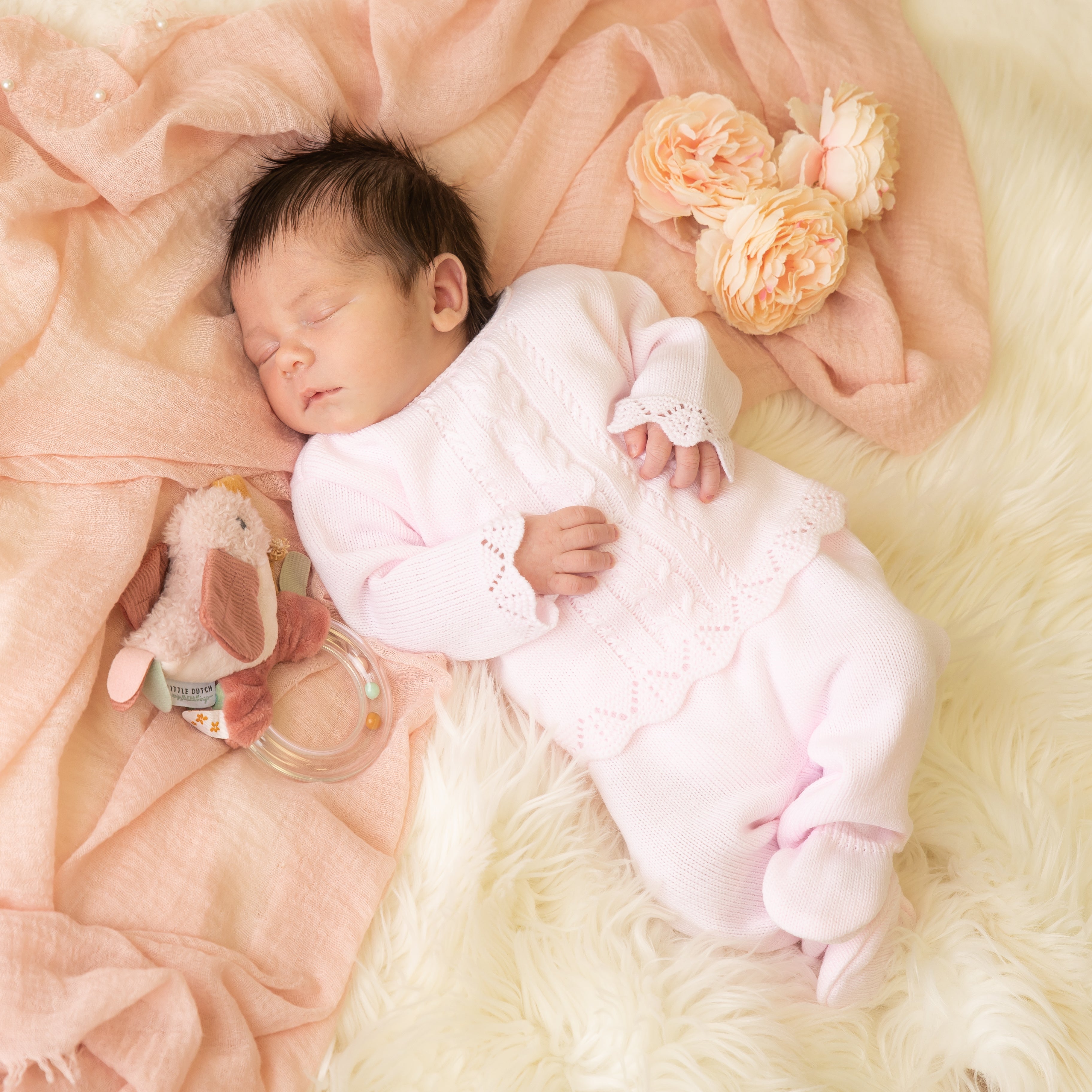 Pink Cable Knitted Set