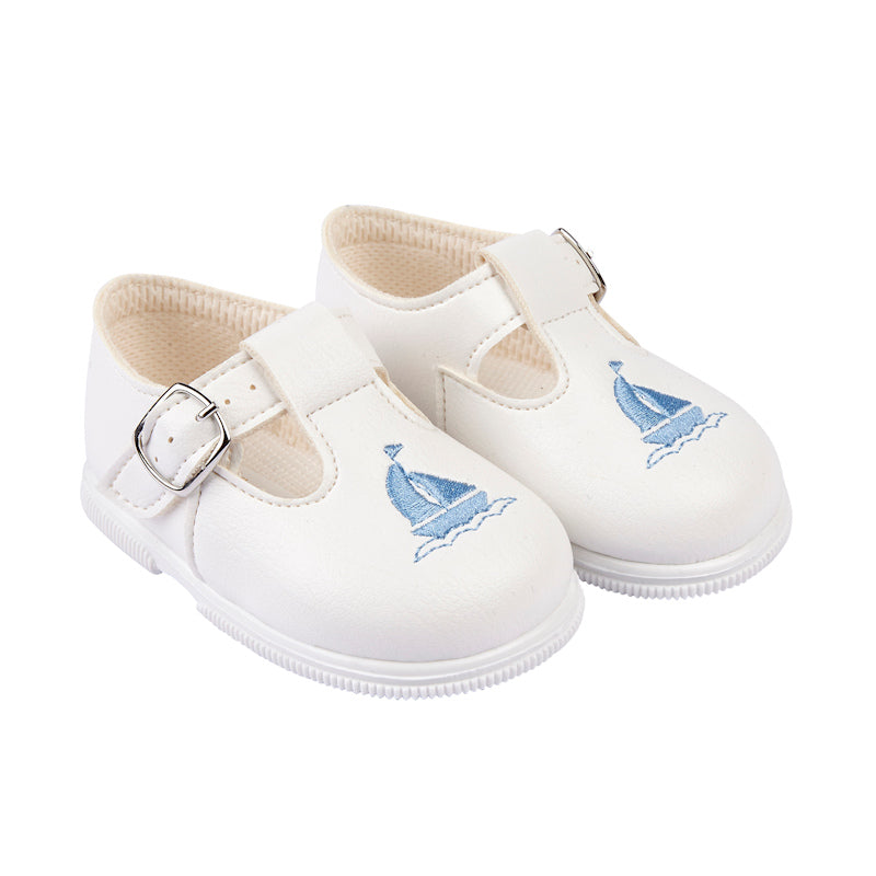 'Yacht' White/Sky Hard Soled Shoes