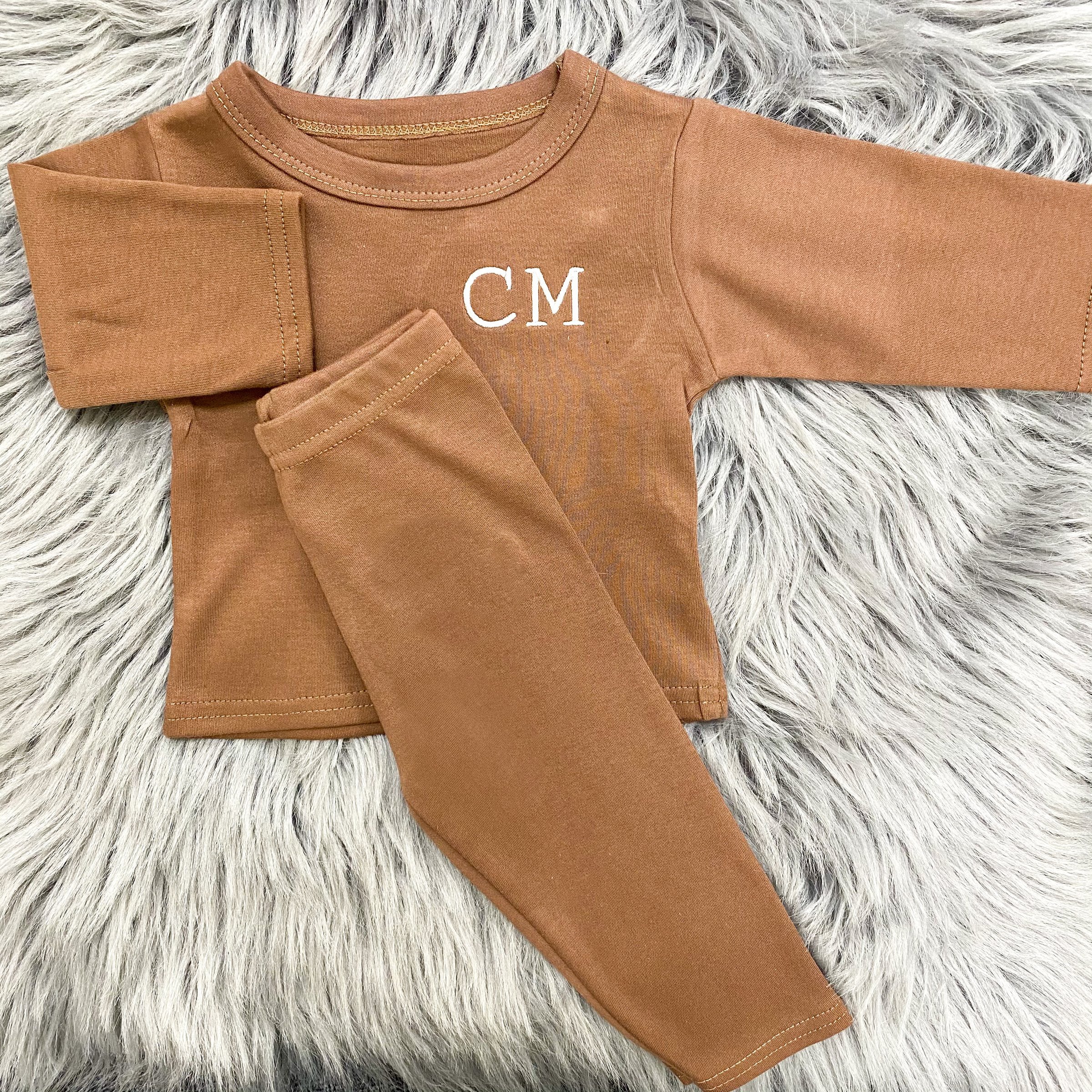 Cinnamon Embroidered Lounge Set