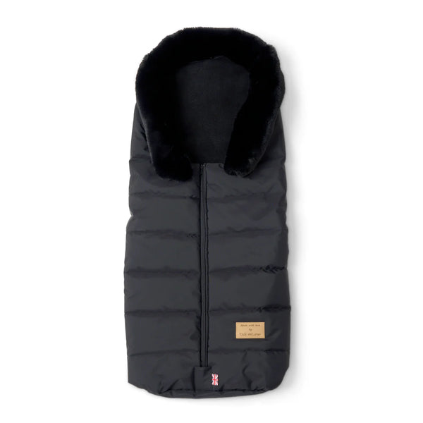 Clair De Lune Black Cocoon Pushchair Footmuff with Faux Fur