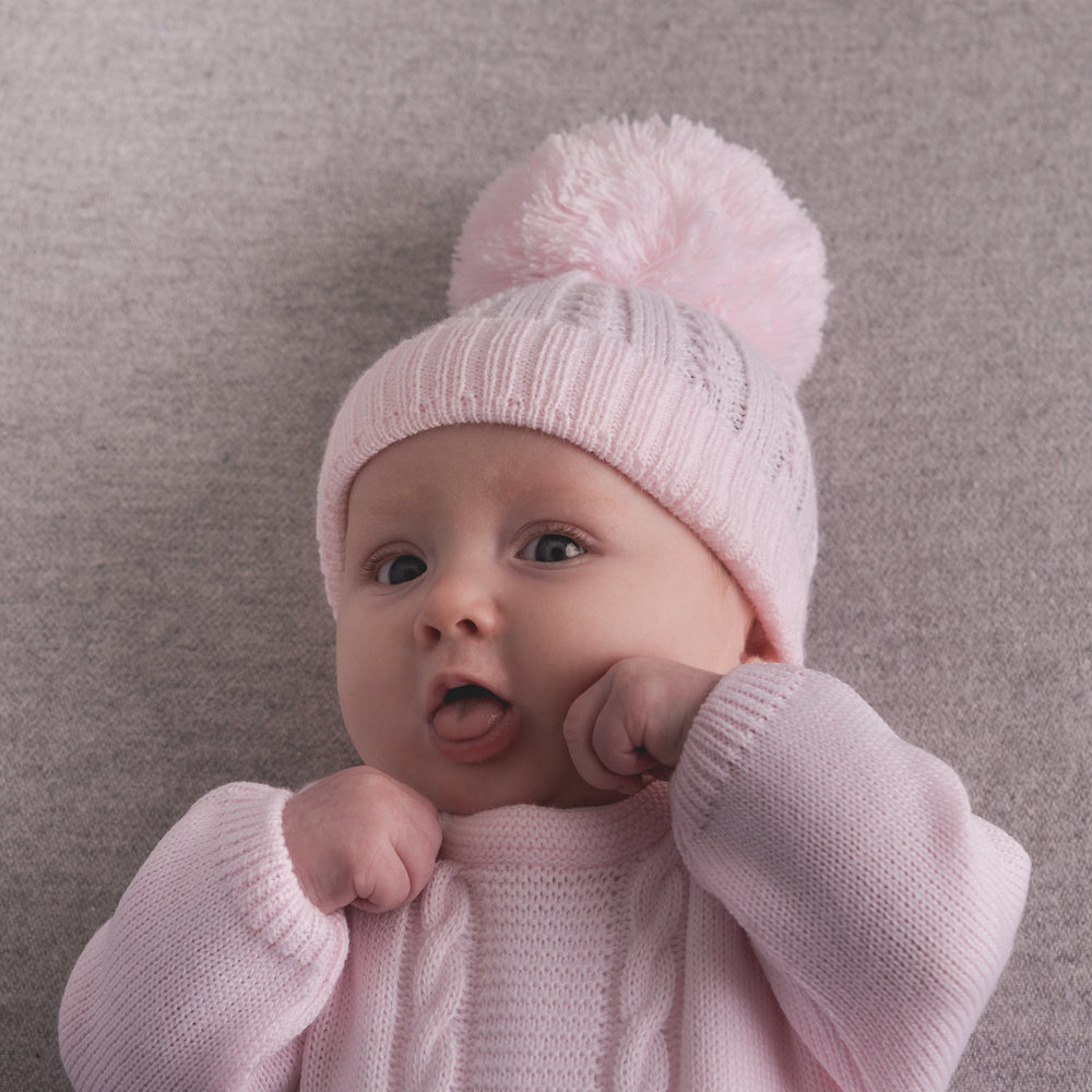 First Cable Pom Hat