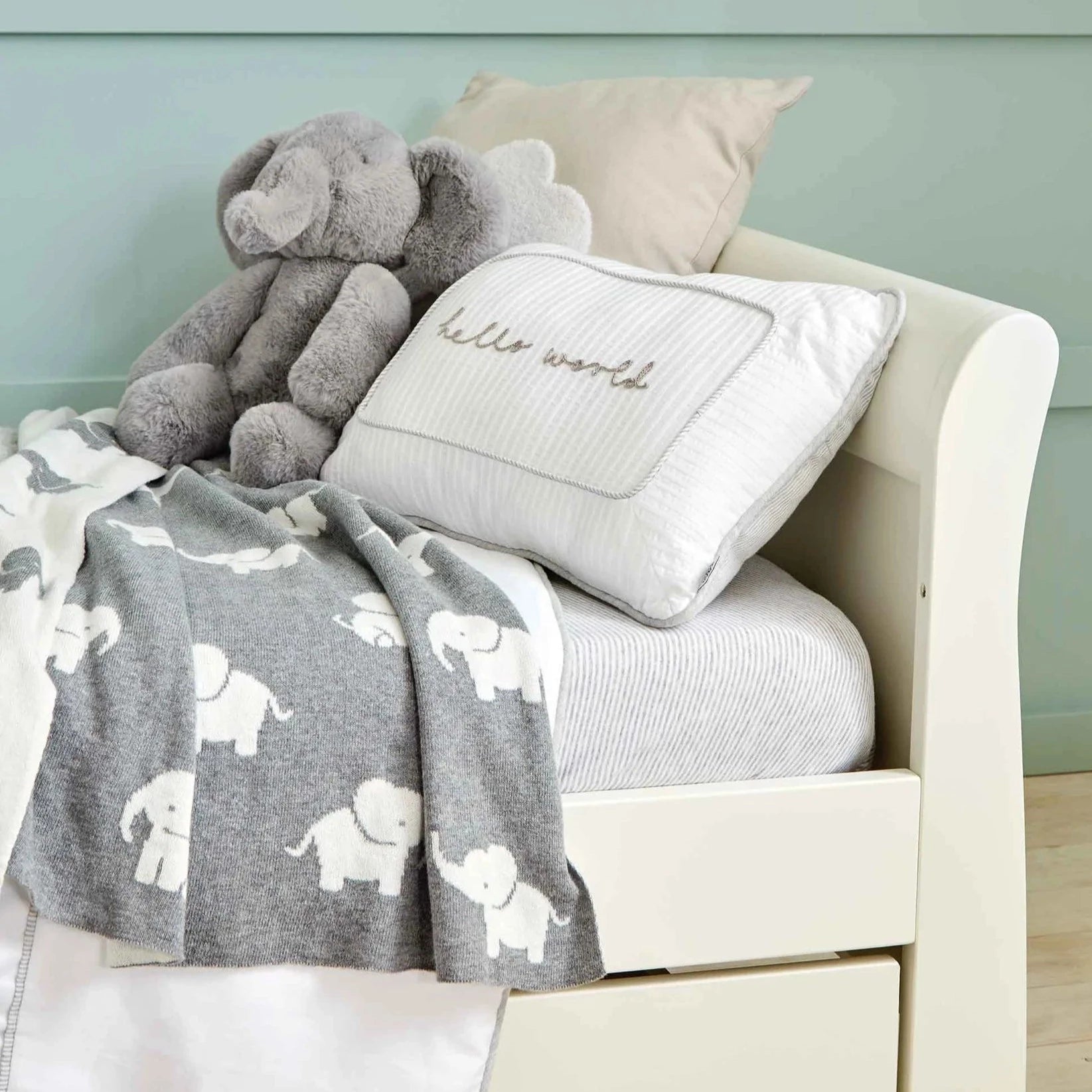 & Elephant Knitted Blanket
