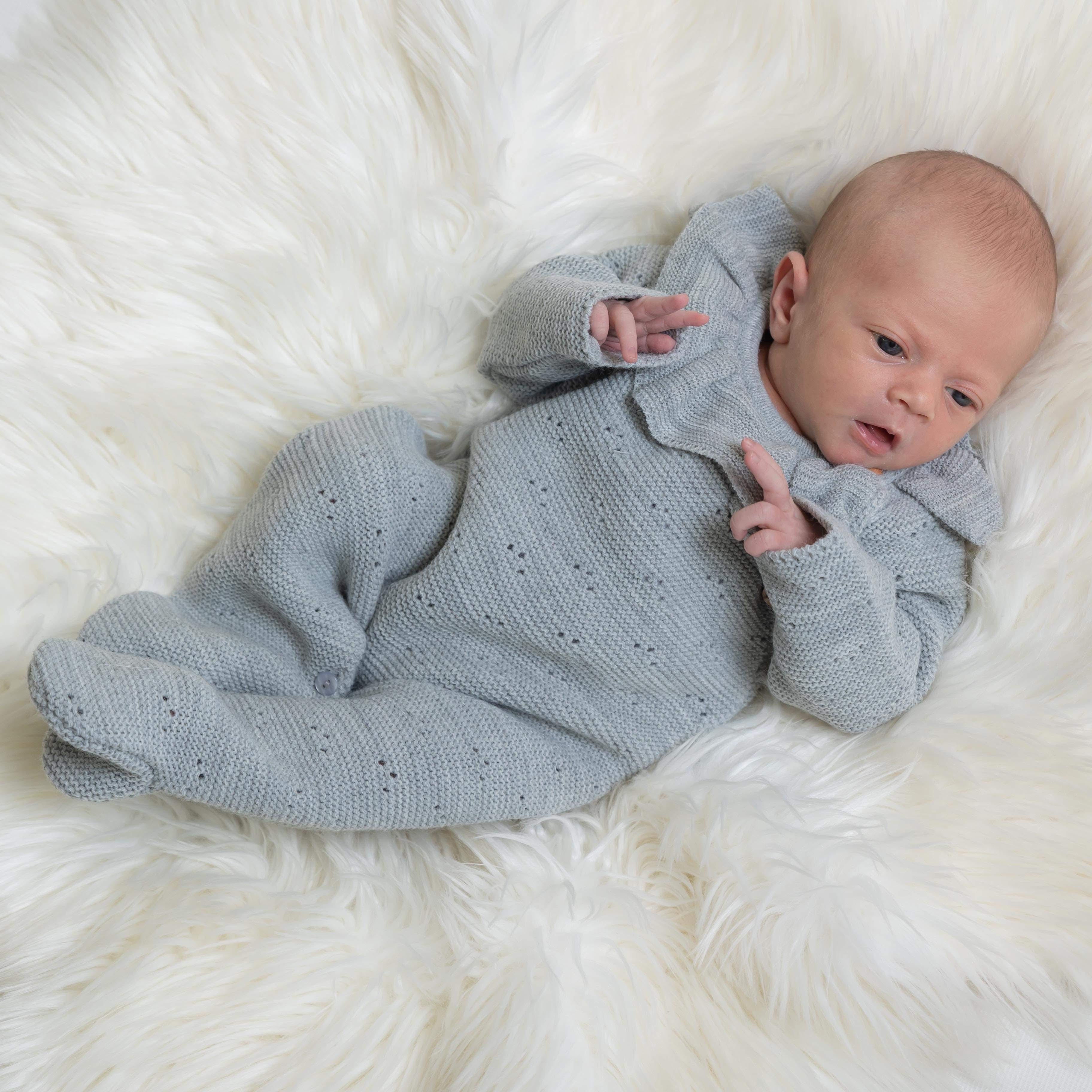 Millie & Ralph Grey Frill Pointelle Onesie
